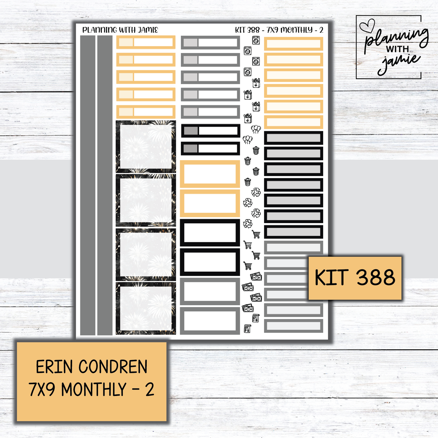 KIT 388 Erin Condren 7X9 OR A5 Monthly Kit