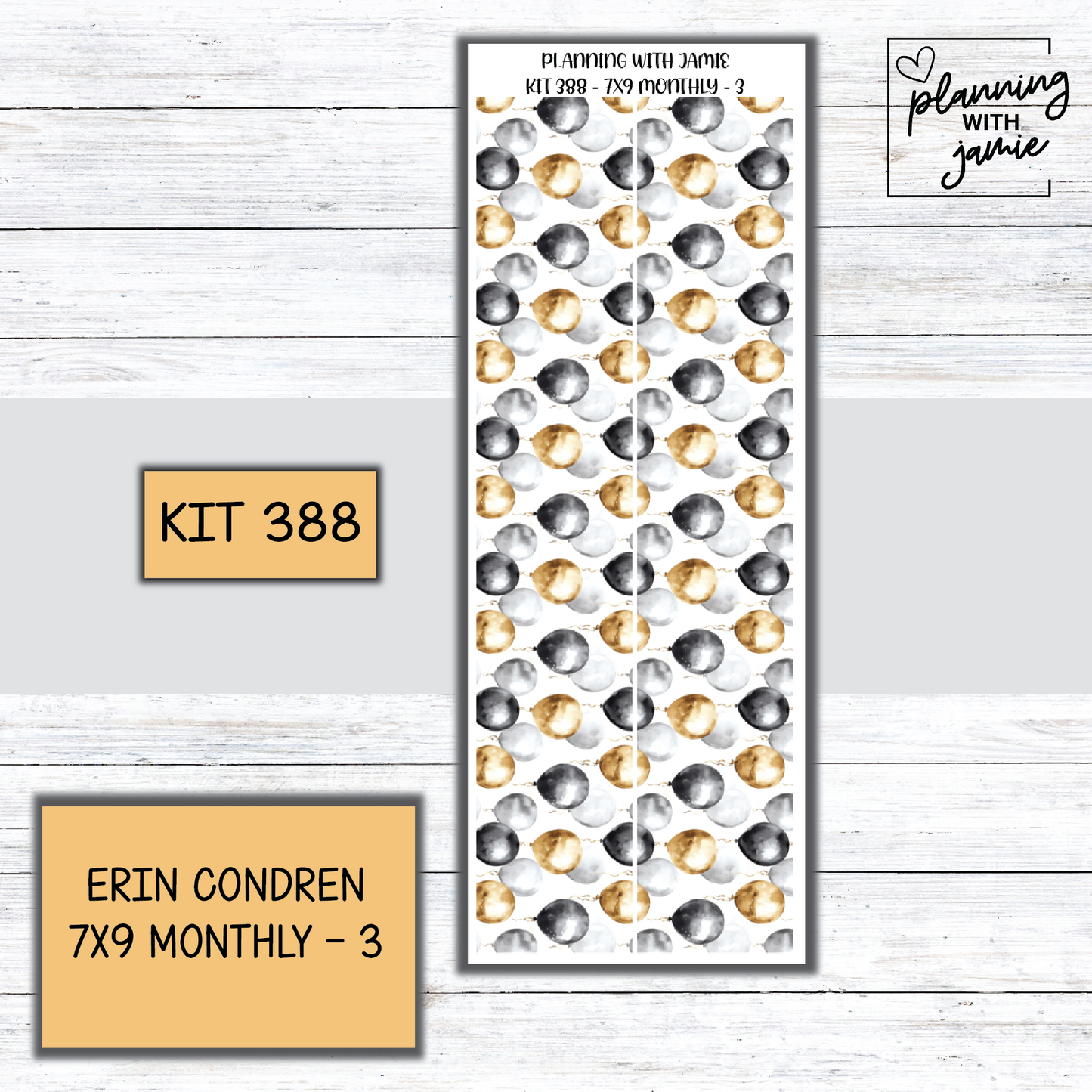 KIT 388 Erin Condren 7X9 OR A5 Monthly Kit
