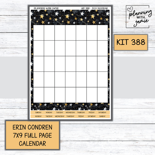 KIT 388 Erin Condren 7X9 Full Page Calendar