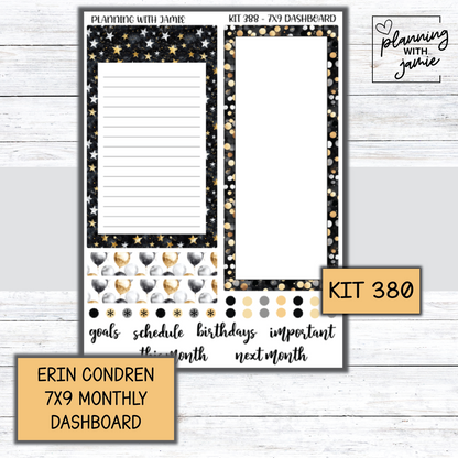KIT 388 7X9 Erin Condren Monthly Dashboard Sticker Kit