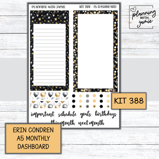 KIT 388 A5 Erin Condren Monthly Dashboard Sticker Kit