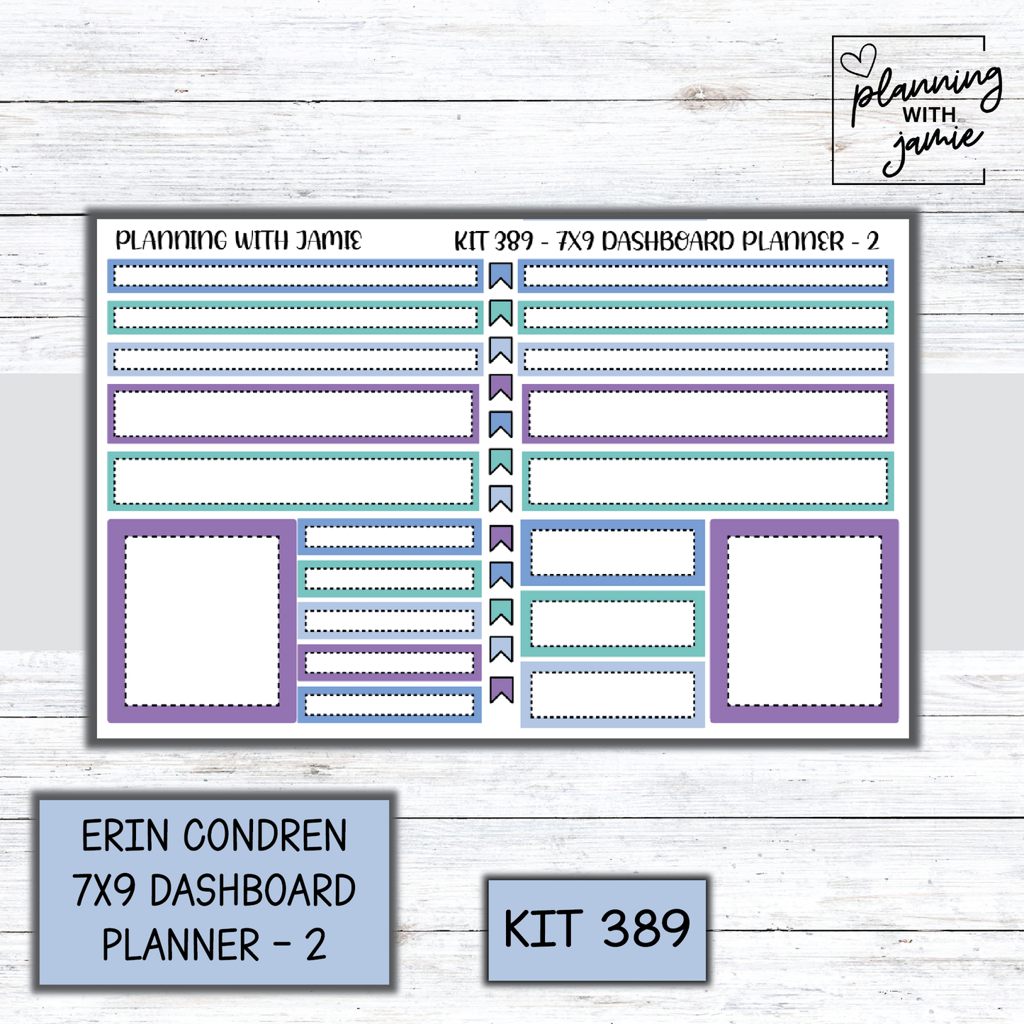 Kit 389 Erin Condren Dashboard Planner Sticker Kit