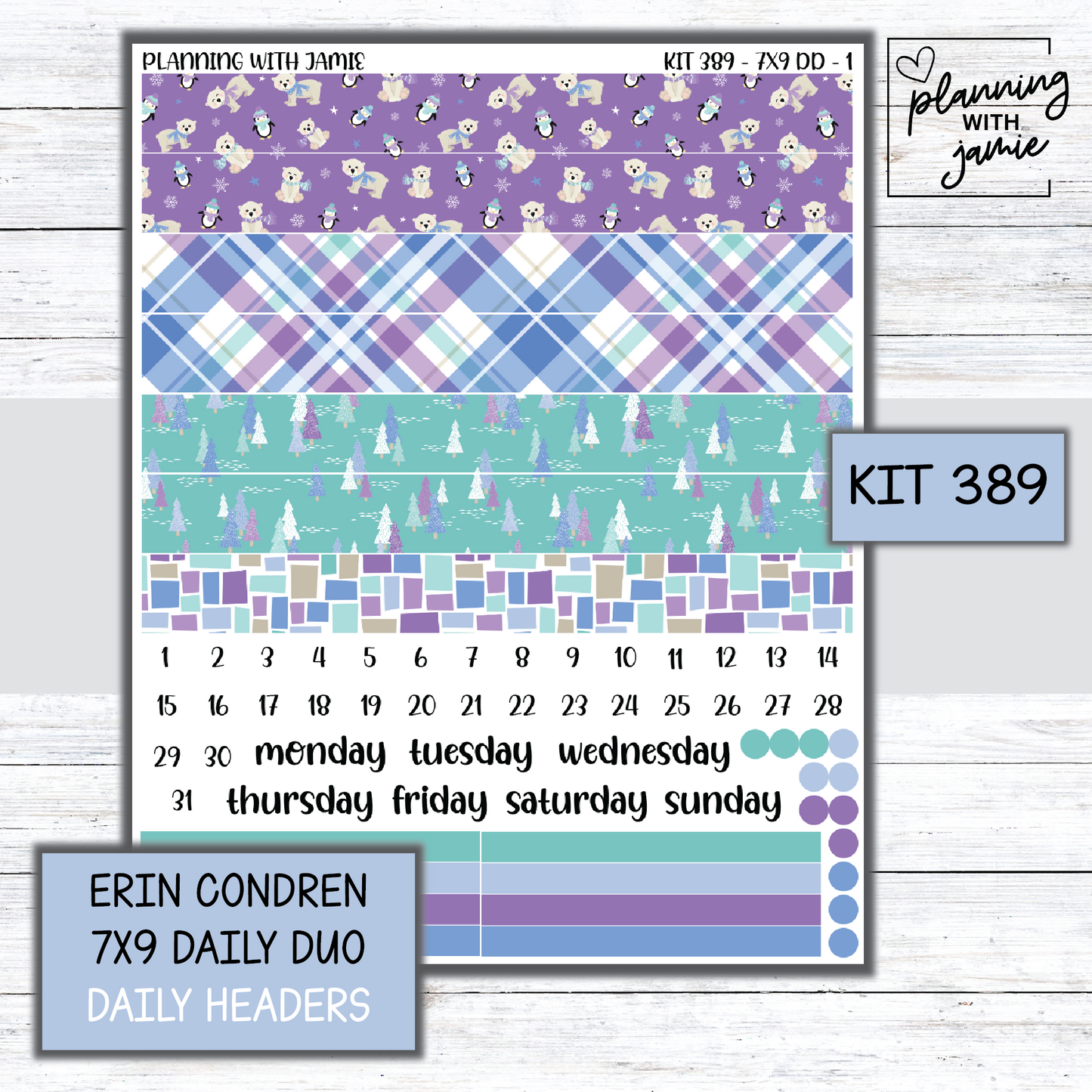 Kit 389 Erin Condren Daily Duo Sticker Kit