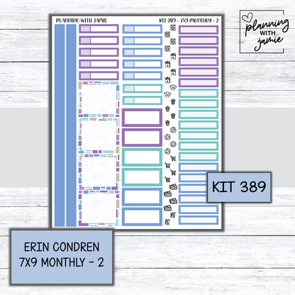 KIT 389 Erin Condren 7X9 OR A5 Monthly Kit
