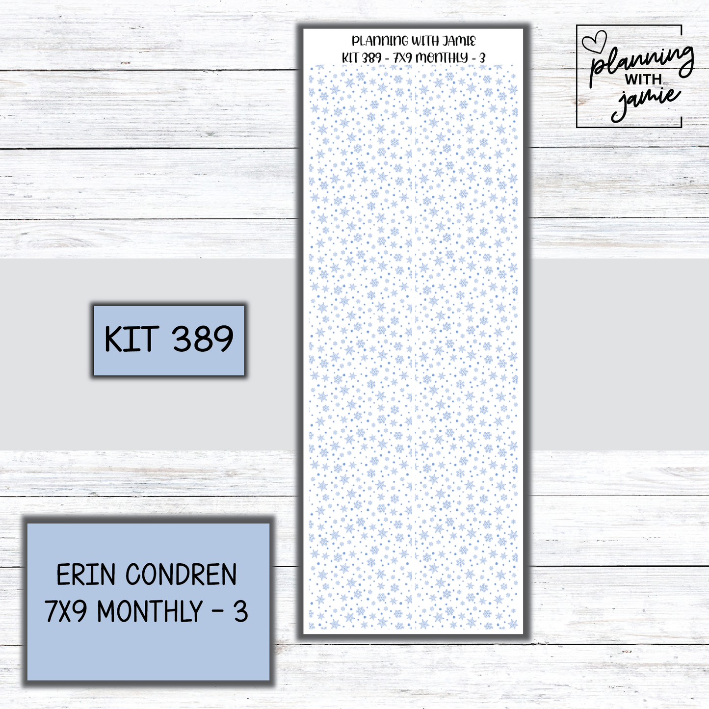 KIT 389 Erin Condren 7X9 OR A5 Monthly Kit