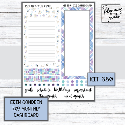 KIT 389 7X9 Erin Condren Monthly Dashboard Sticker Kit