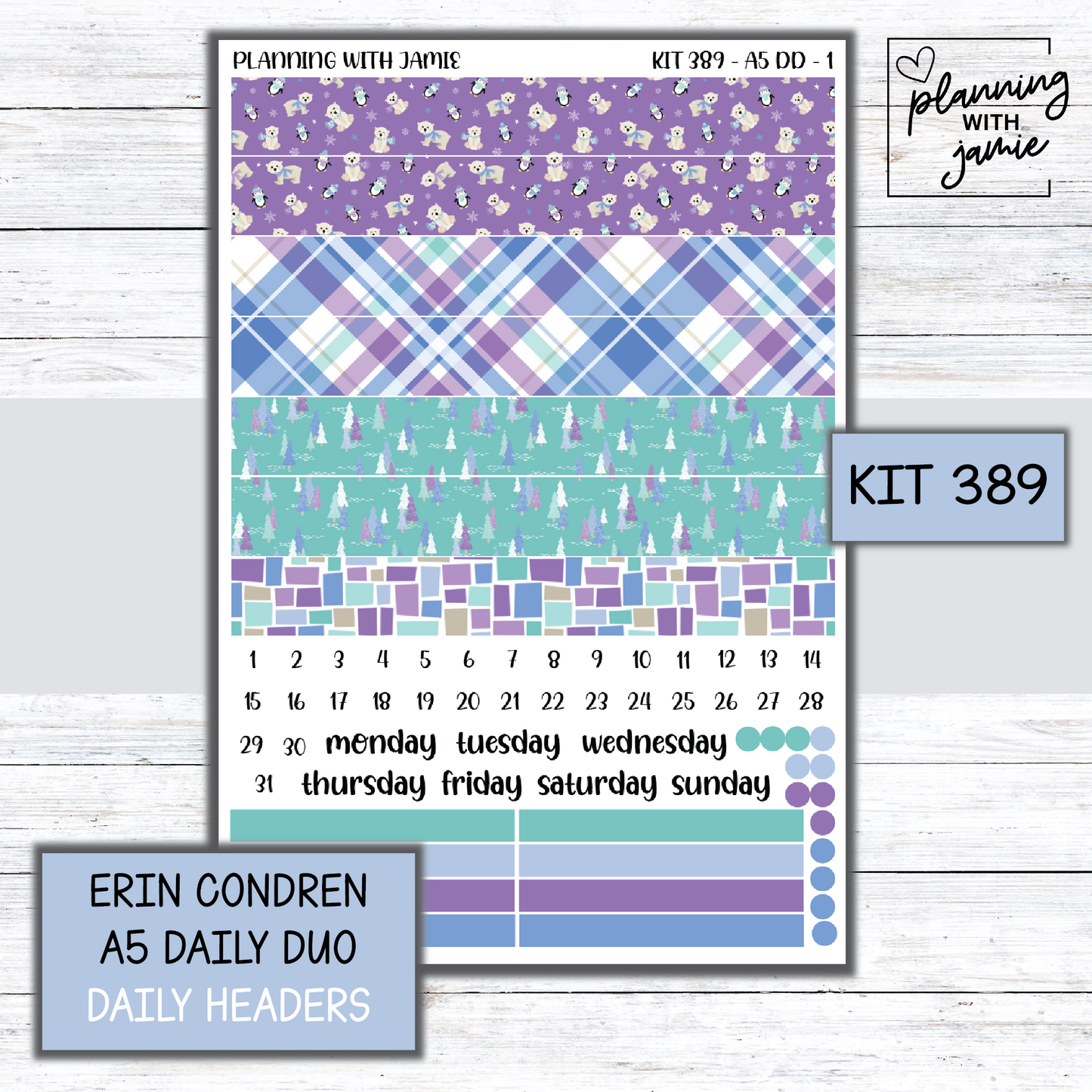 Kit 389 Erin Condren Daily Duo Sticker Kit
