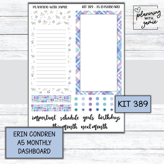 KIT 389 A5 Erin Condren Monthly Dashboard Sticker Kit