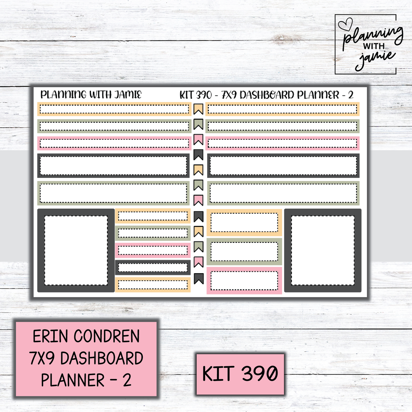 Kit 390 Erin Condren Dashboard Planner Sticker Kit