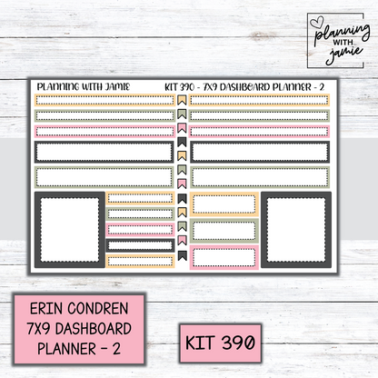 Kit 390 Erin Condren Dashboard Planner Sticker Kit