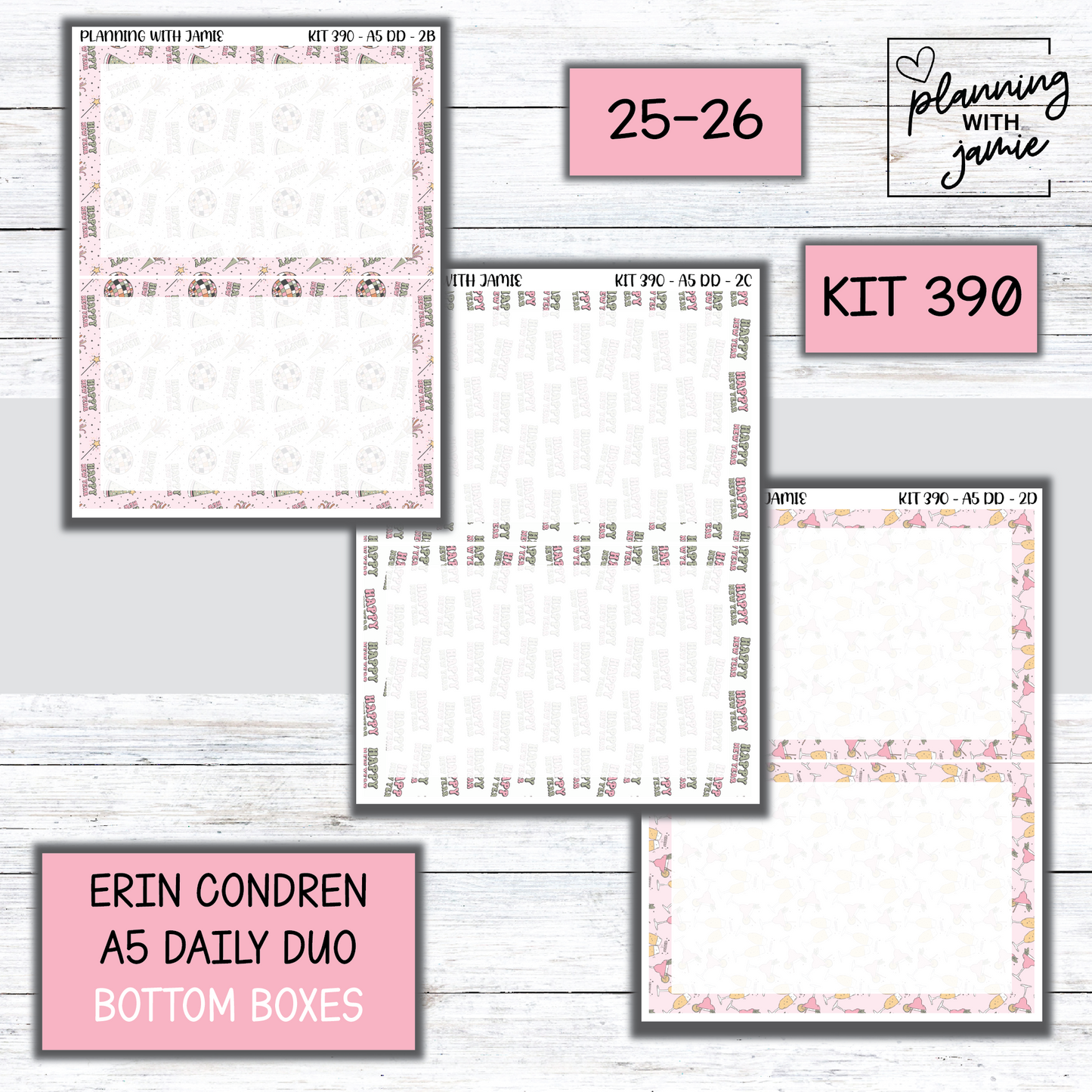 Kit 390 Erin Condren Daily Duo Sticker Kit