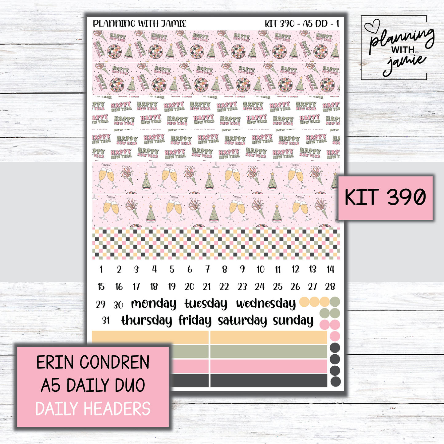 Kit 390 Erin Condren Daily Duo Sticker Kit