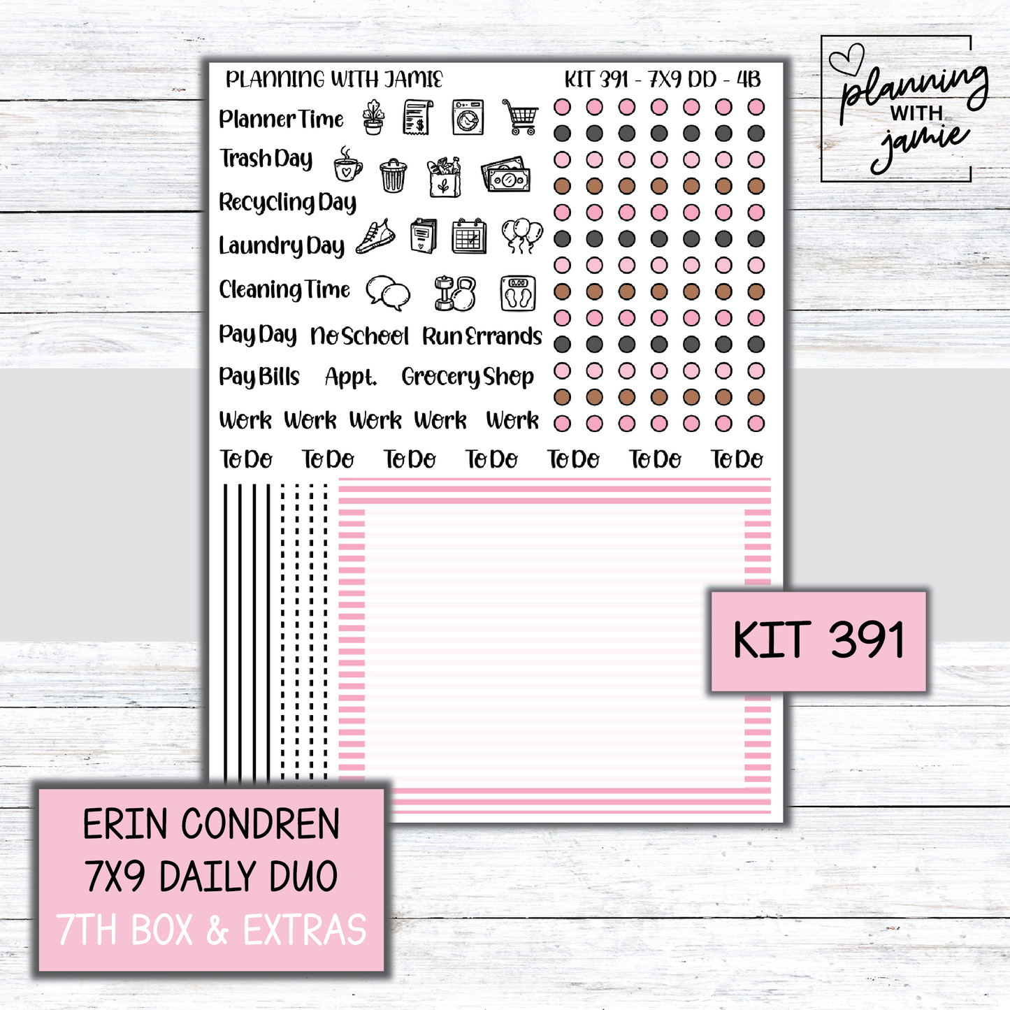Kit 391 Erin Condren Daily Duo Sticker Kit