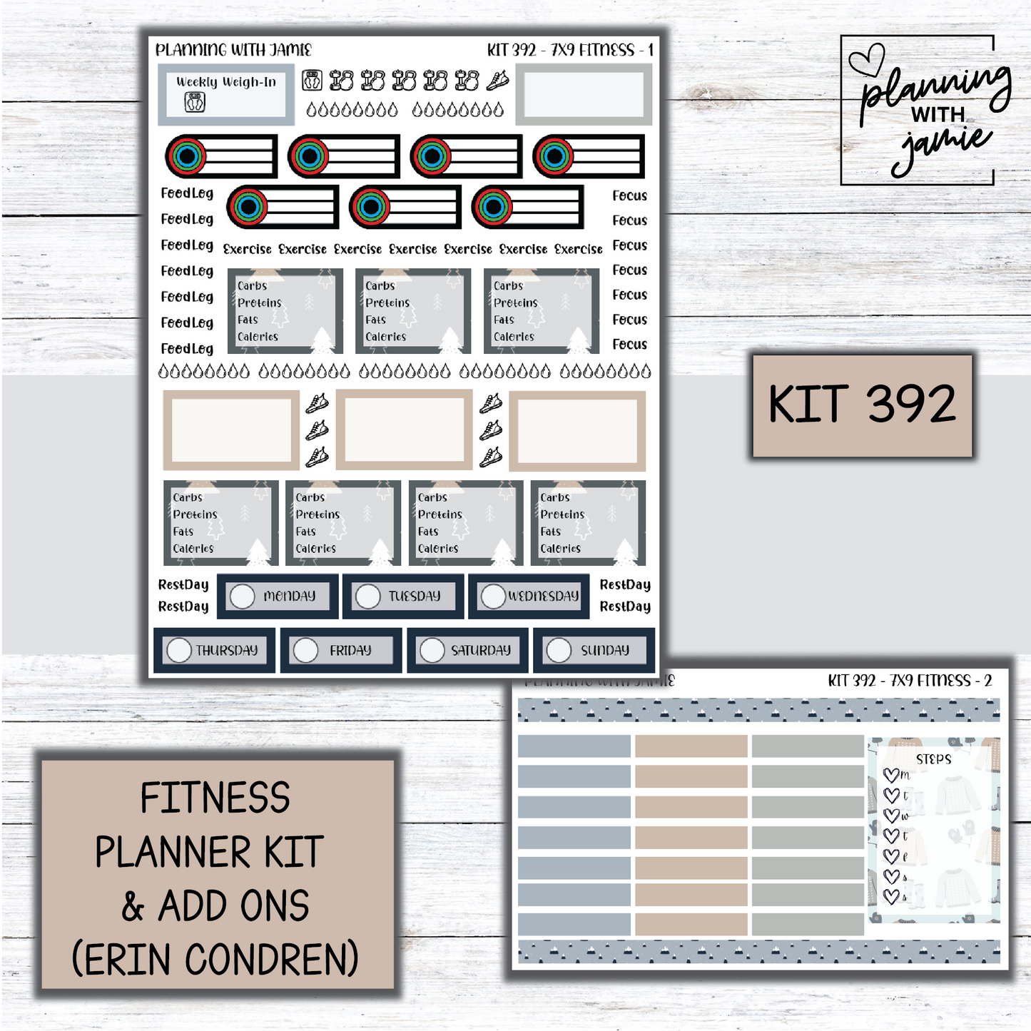 Kit 392 Weekly Fitness Sticker Kit
