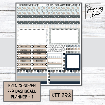 Kit 392 Erin Condren Dashboard Planner Sticker Kit