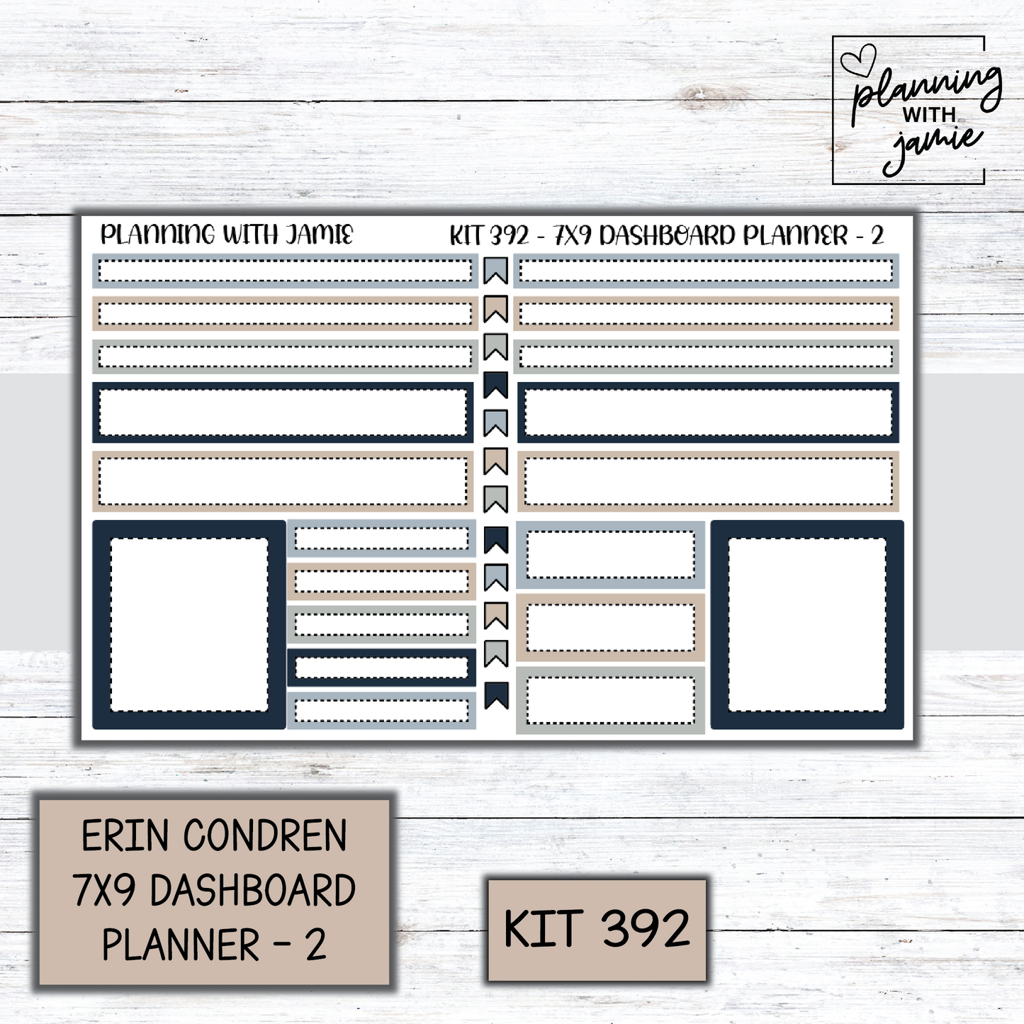 Kit 392 Erin Condren Dashboard Planner Sticker Kit