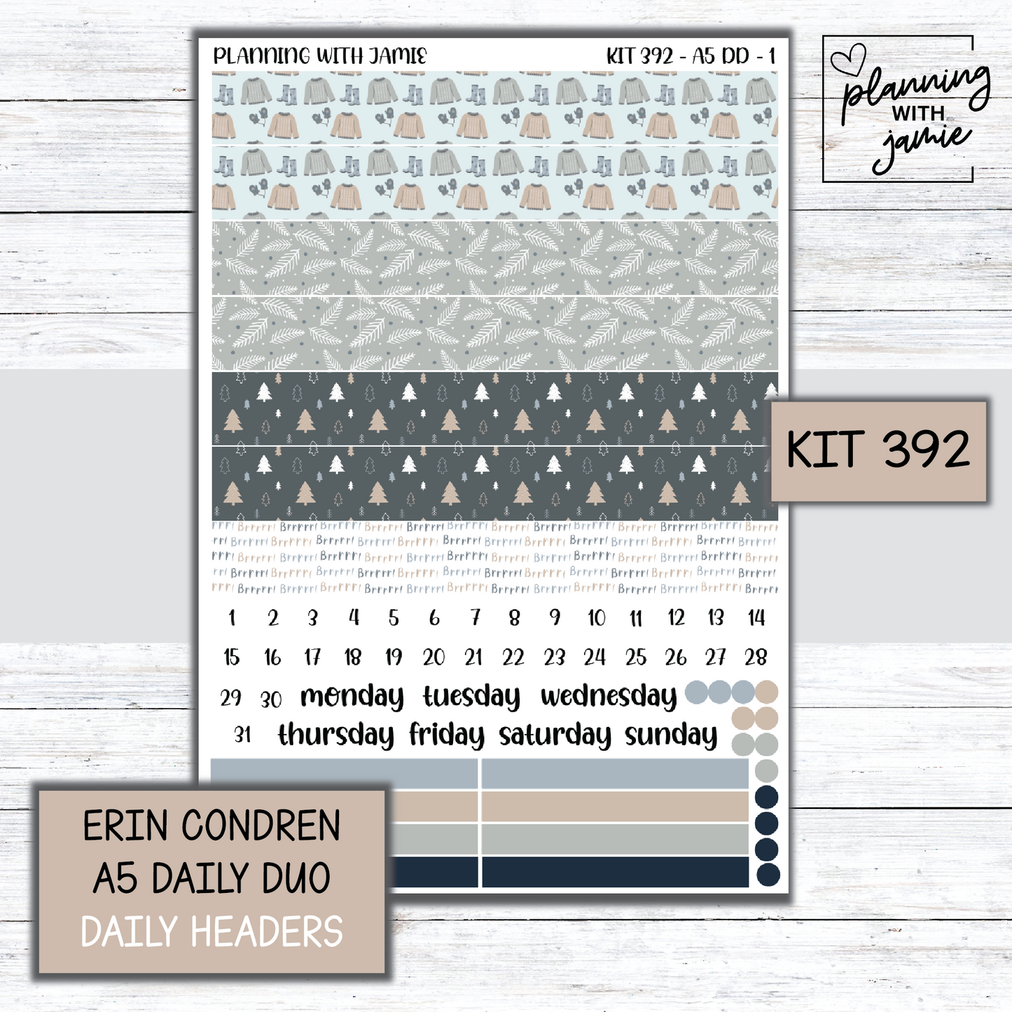 Kit 392 Erin Condren Daily Duo Sticker Kit