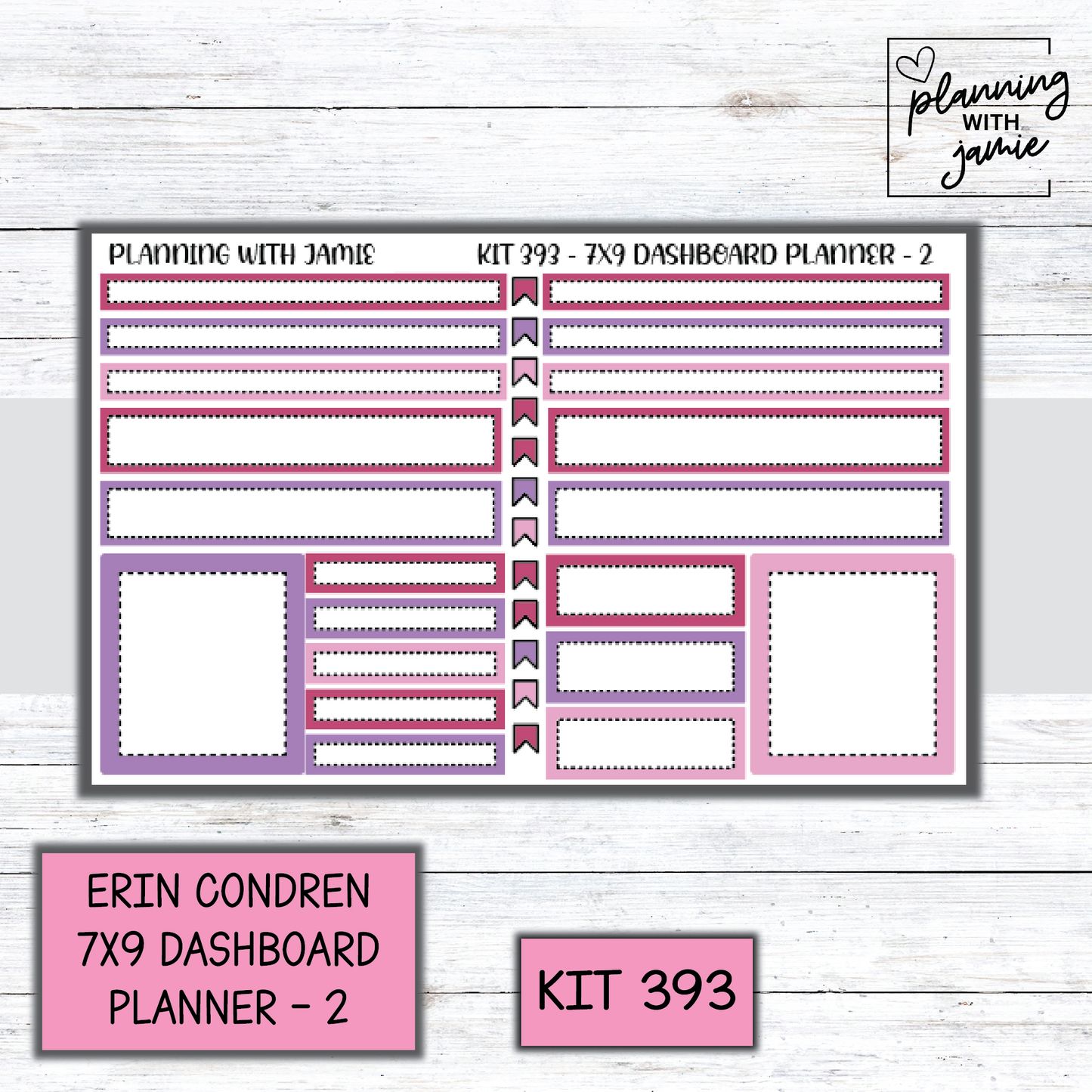 Kit 393 Erin Condren Dashboard Planner Sticker Kit
