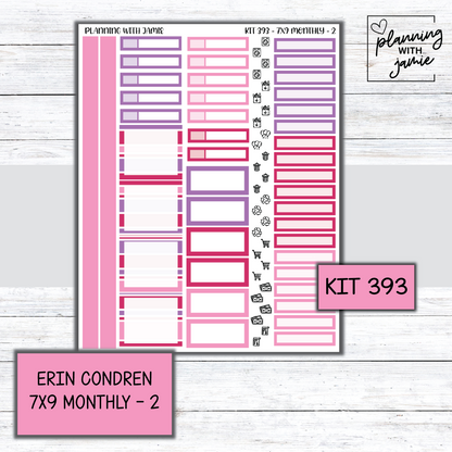KIT 393 Erin Condren 7X9 OR A5 Monthly Kit