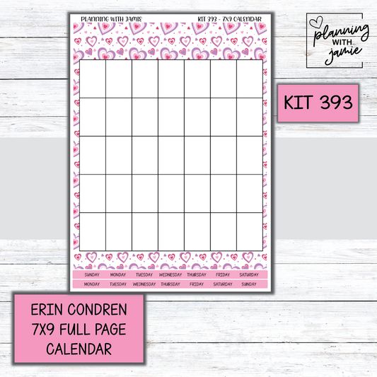 KIT 393 Erin Condren 7X9 Full Page Calendar
