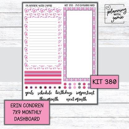 KIT 393 7X9 Erin Condren Monthly Dashboard Sticker Kit