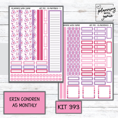 KIT 393 Erin Condren 7X9 OR A5 Monthly Kit
