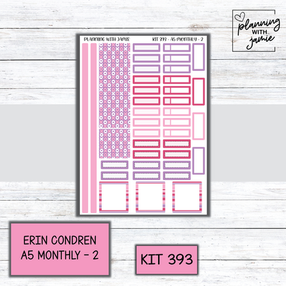KIT 393 Erin Condren 7X9 OR A5 Monthly Kit