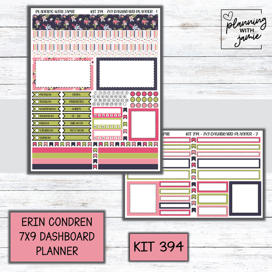 Kit 394 Erin Condren Dashboard Planner Sticker Kit