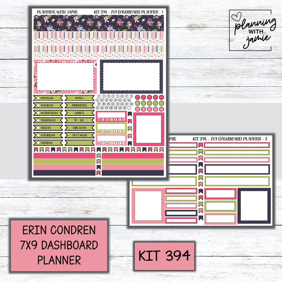 Kit 394 Erin Condren Dashboard Planner Sticker Kit – Planning With Jamie