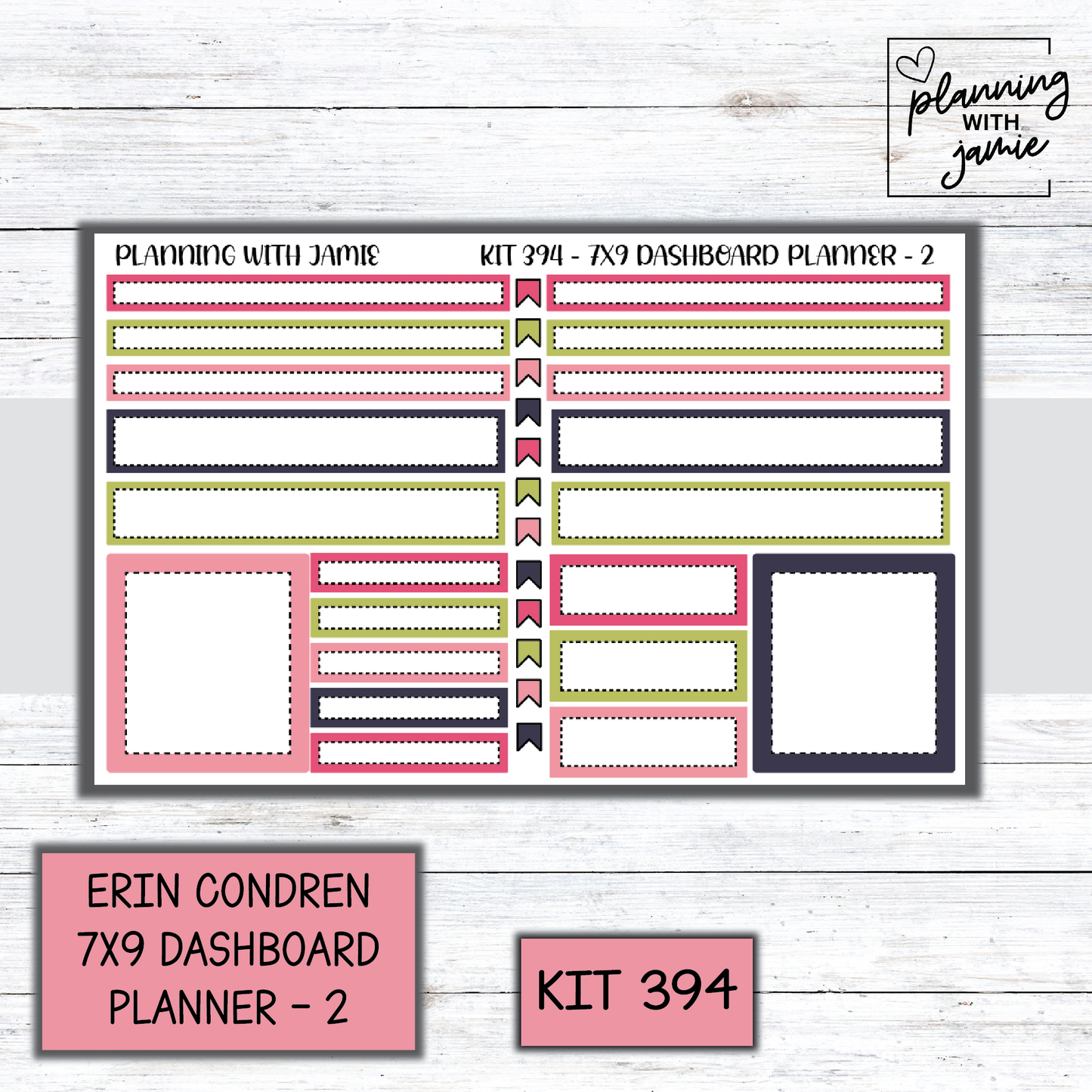 Kit 394 Erin Condren Dashboard Planner Sticker Kit