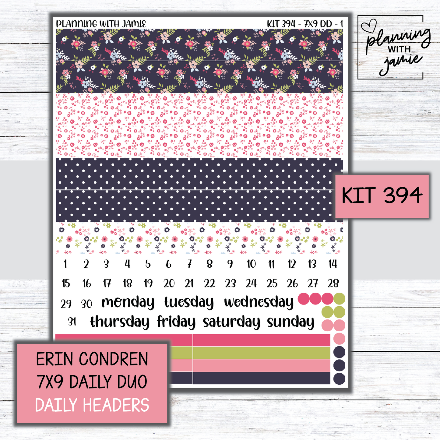 Kit 394 Erin Condren Daily Duo Sticker Kit