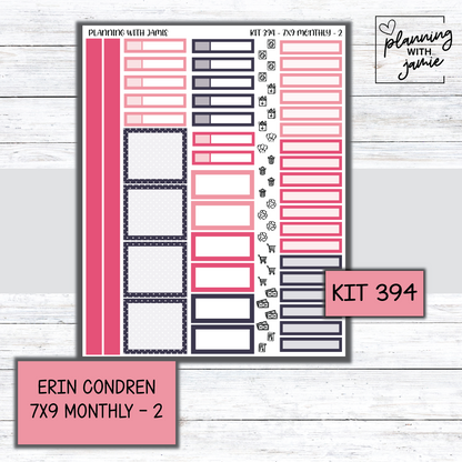 KIT 394 Erin Condren 7X9 OR A5 Monthly Kit