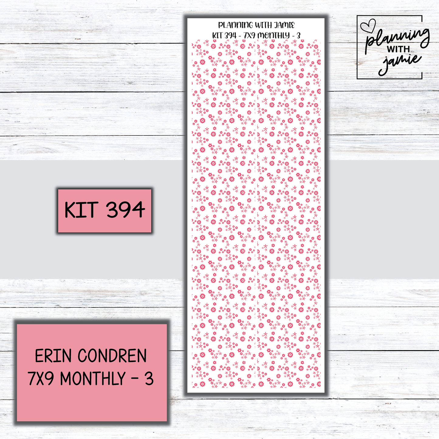 KIT 394 Erin Condren 7X9 OR A5 Monthly Kit