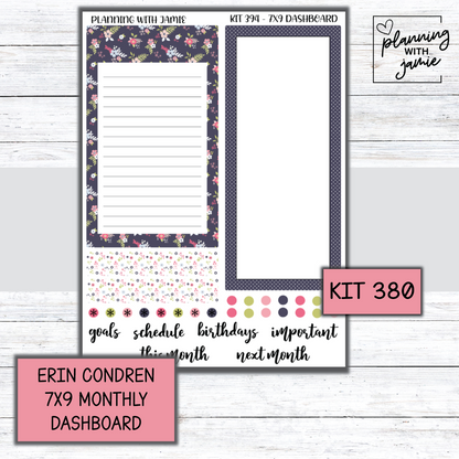 KIT 394 7X9 Erin Condren Monthly Dashboard Sticker Kit