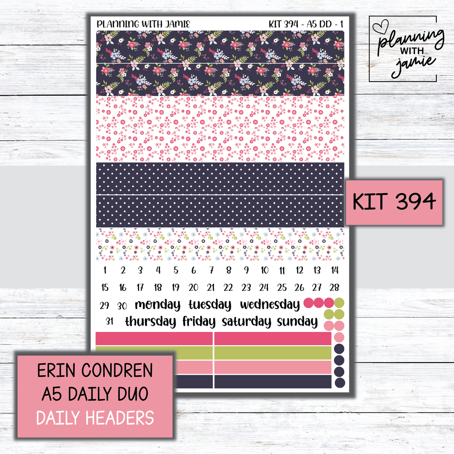 Kit 394 Erin Condren Daily Duo Sticker Kit