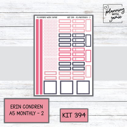KIT 394 Erin Condren 7X9 OR A5 Monthly Kit