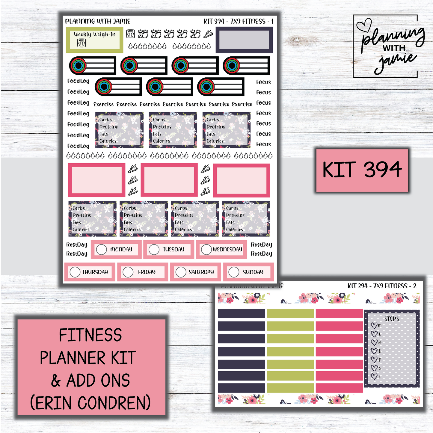 Kit 394 Weekly Fitness Sticker Kit