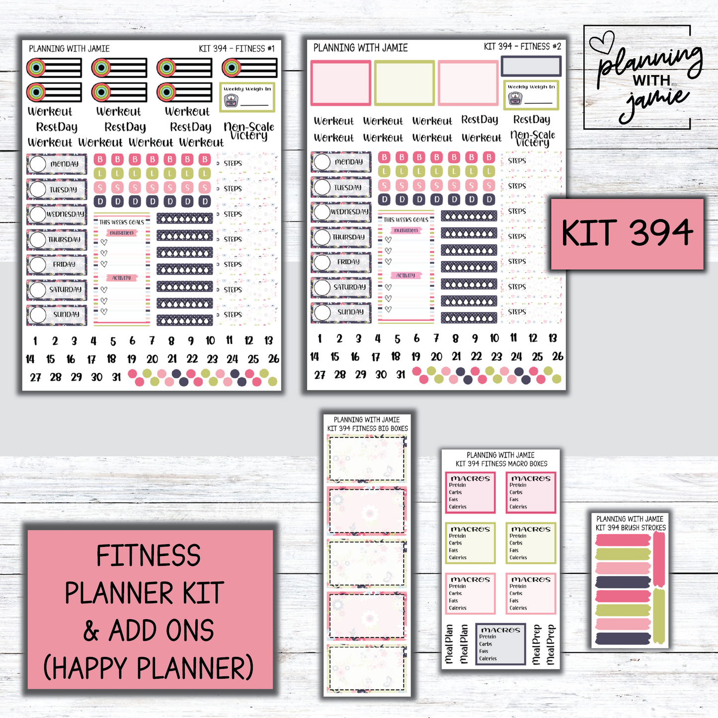 Kit 394 Weekly Fitness Sticker Kit