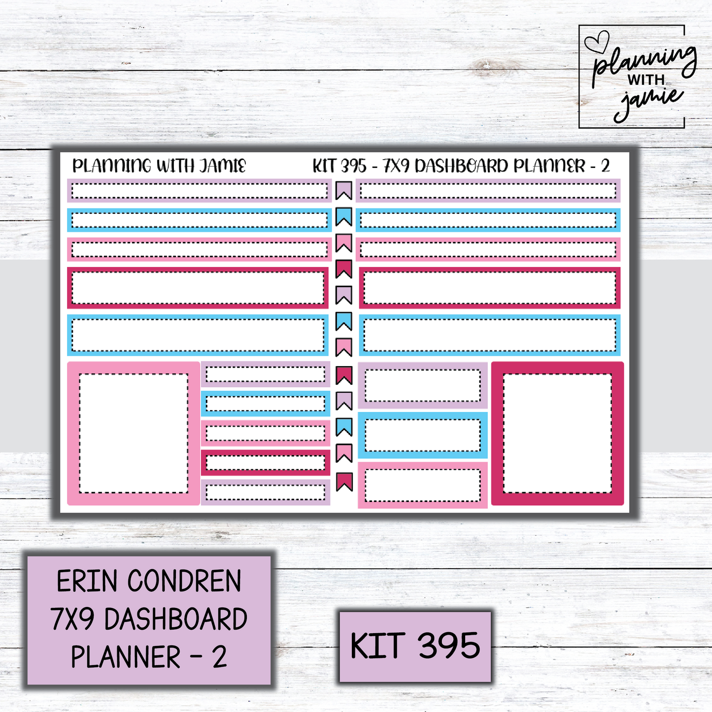 Kit 395 Erin Condren Dashboard Planner Sticker Kit