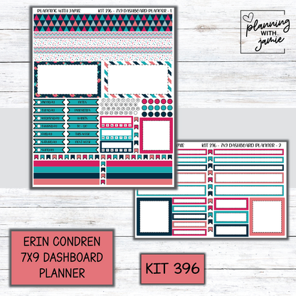 Kit 396 Erin Condren Dashboard Planner Sticker Kit