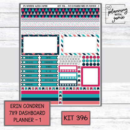 Kit 396 Erin Condren Dashboard Planner Sticker Kit