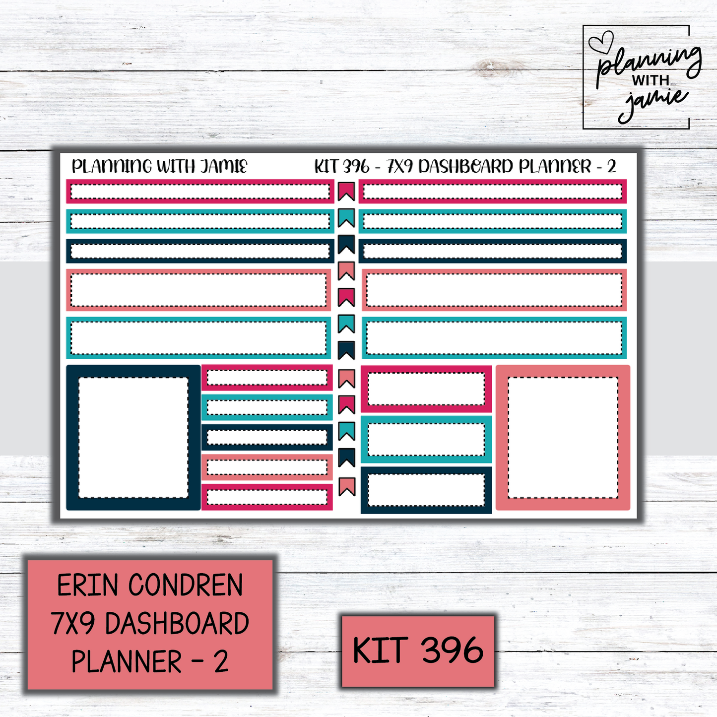 Kit 396 Erin Condren Dashboard Planner Sticker Kit