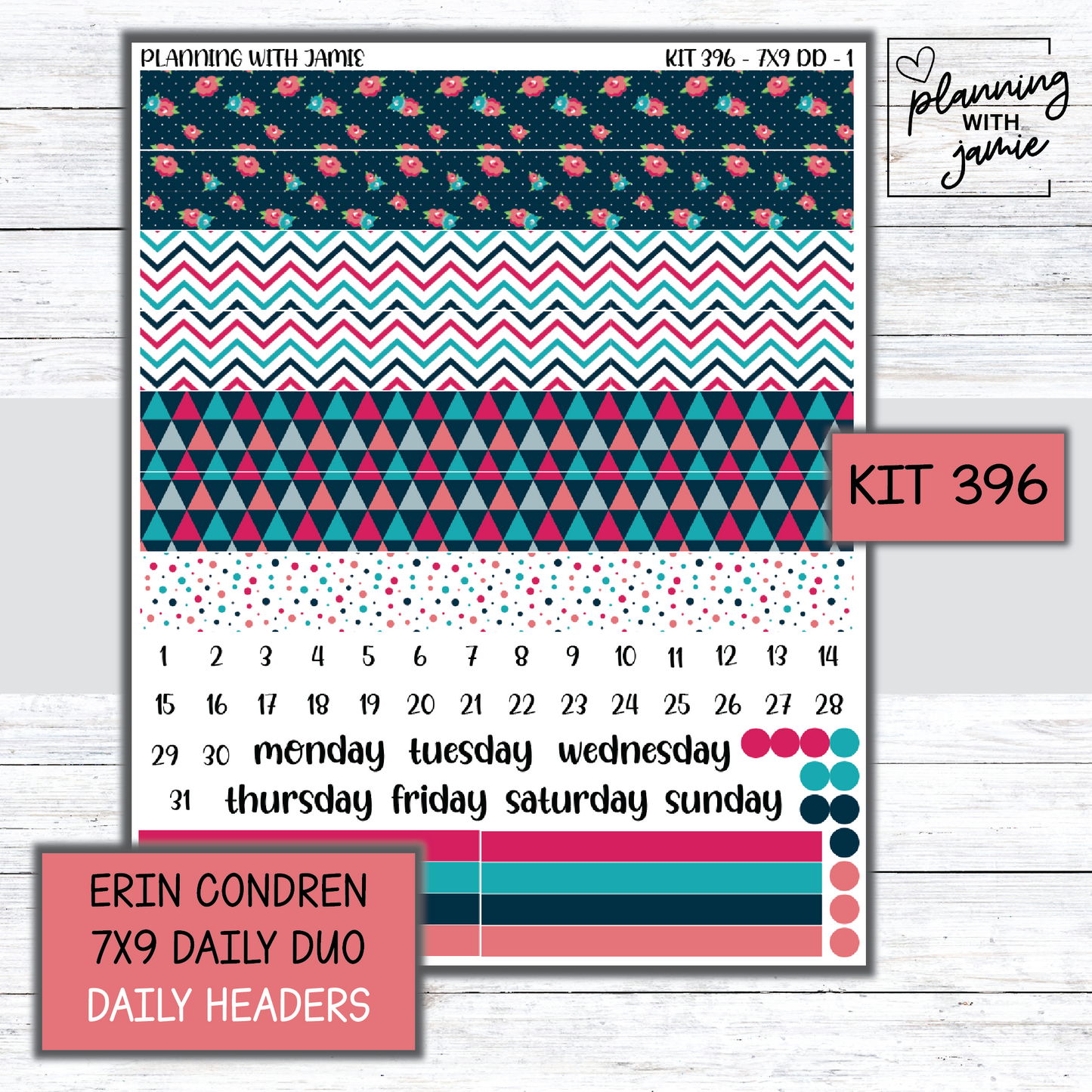 Kit 396 Erin Condren Daily Duo Sticker Kit