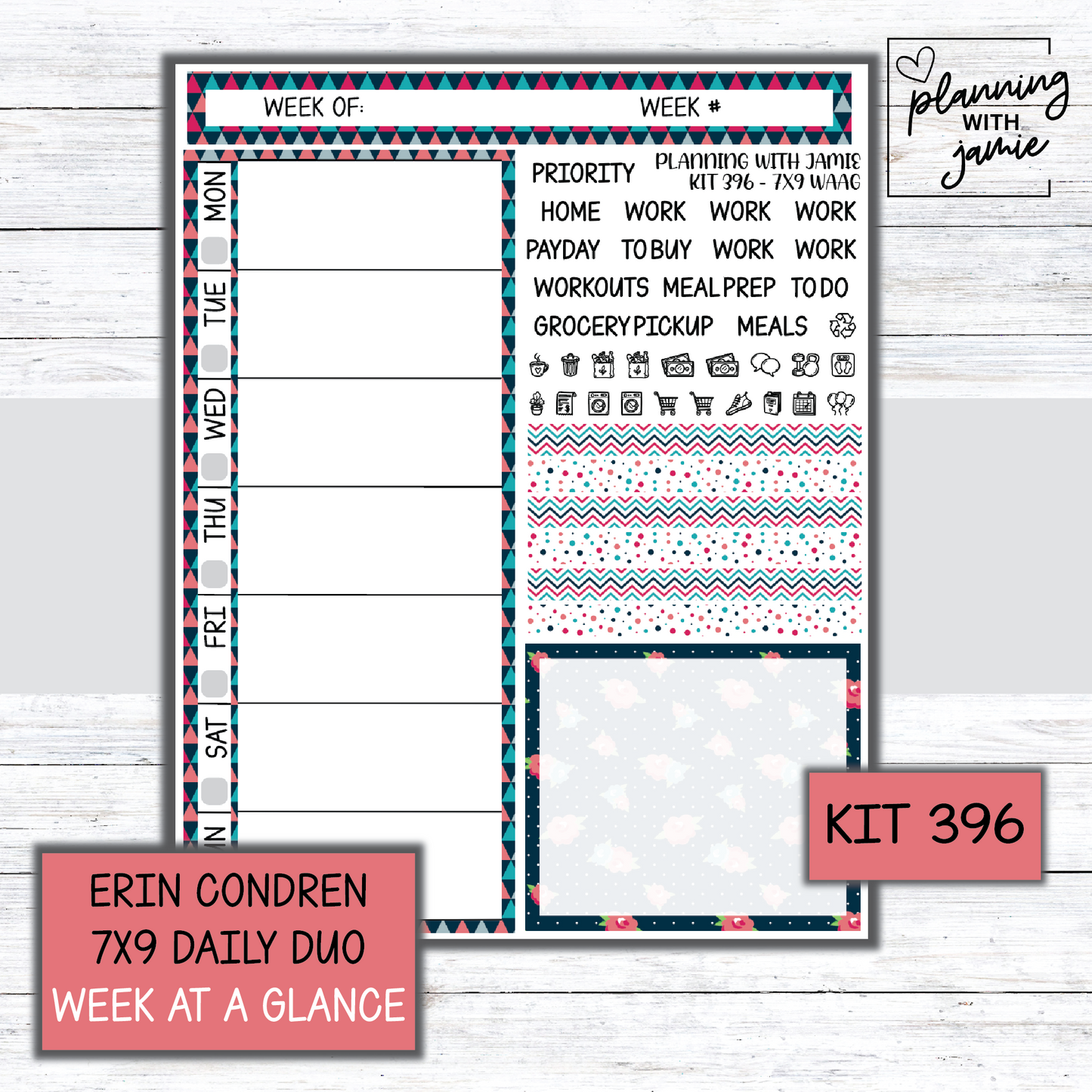 Kit 396 Week At A Glance Sticker