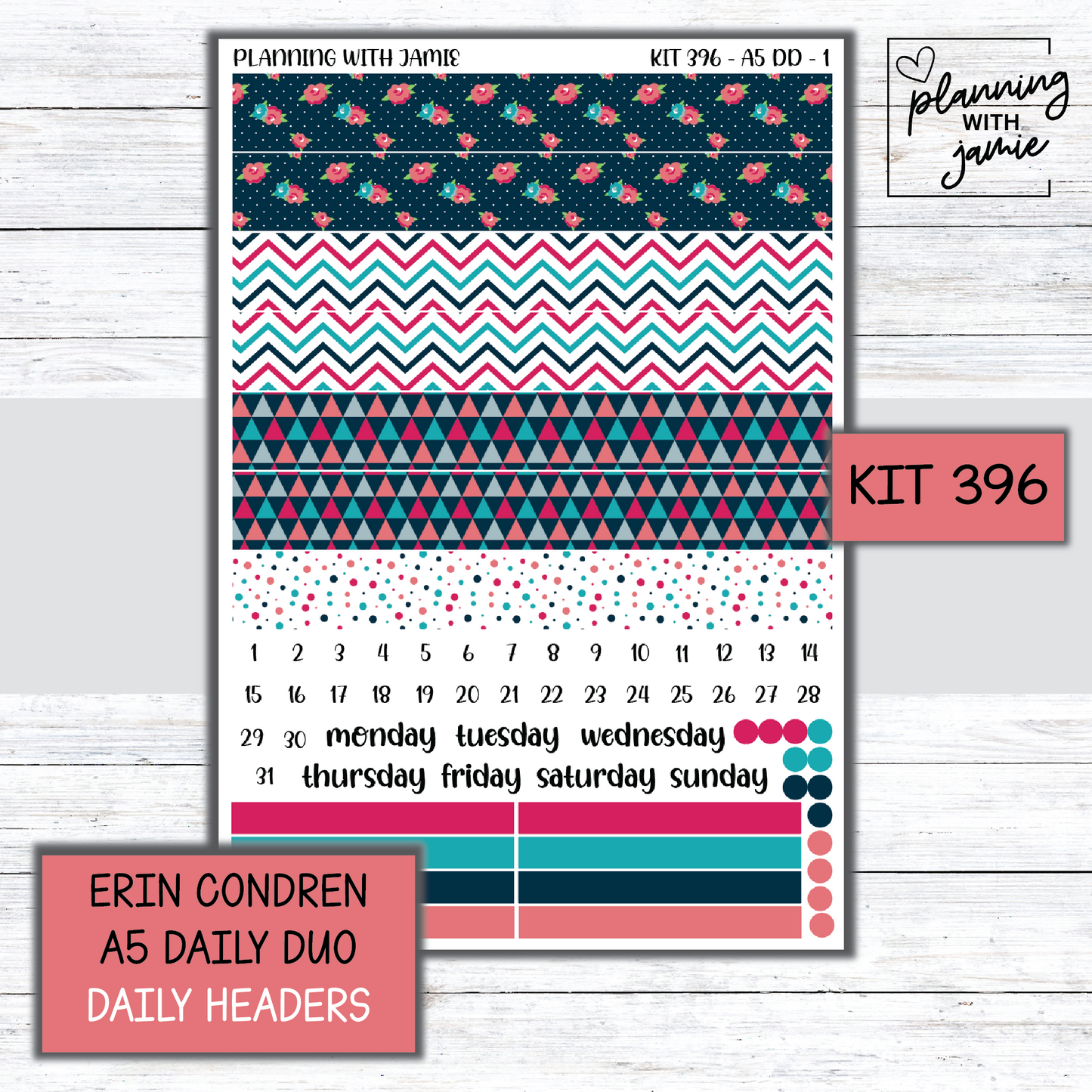 Kit 396 Erin Condren Daily Duo Sticker Kit
