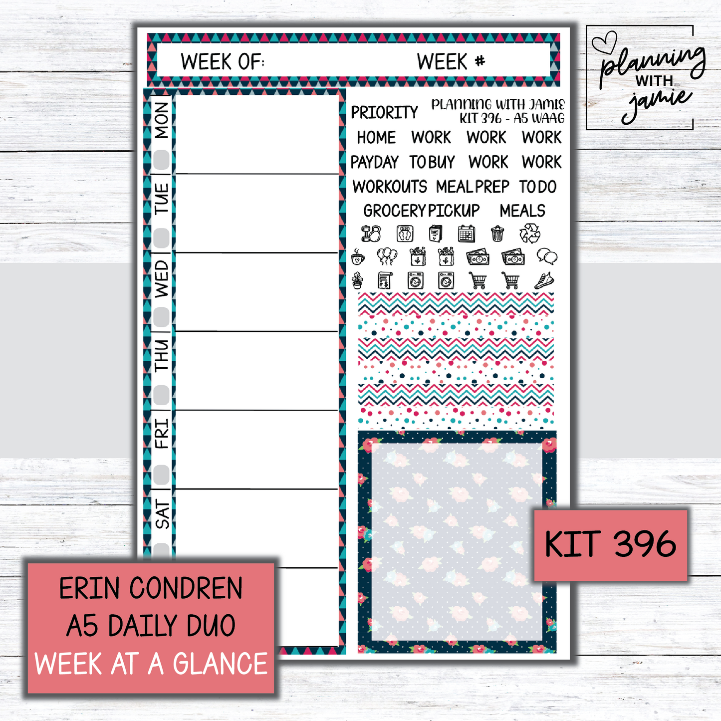 Kit 396 Week At A Glance Sticker