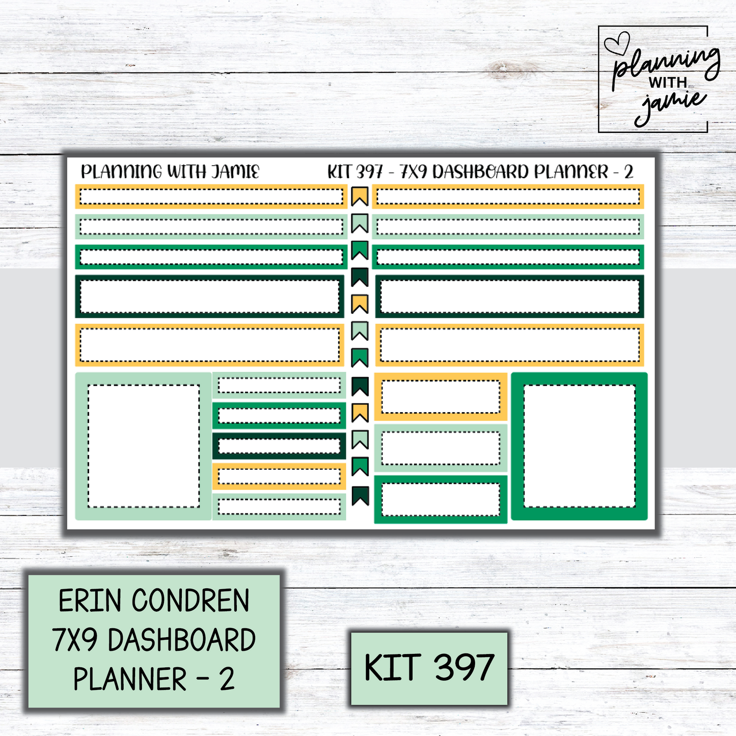 Kit 397 Erin Condren Dashboard Planner Sticker Kit