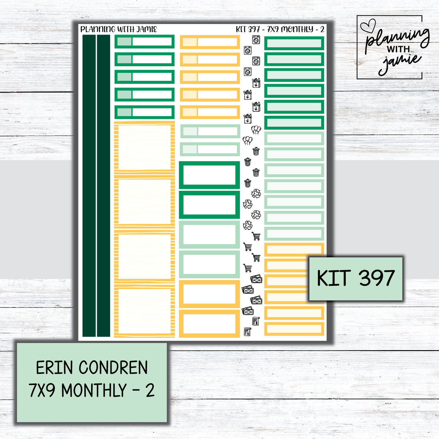 KIT 397 Erin Condren 7X9 OR A5 Monthly Kit