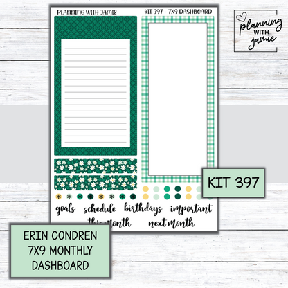 KIT 397 7X9 Erin Condren Monthly Dashboard Sticker Kit