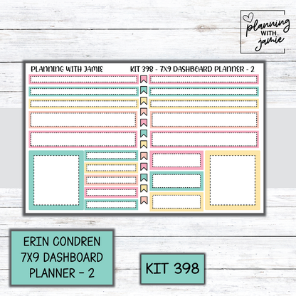 Kit 398 Erin Condren Dashboard Planner Sticker Kit
